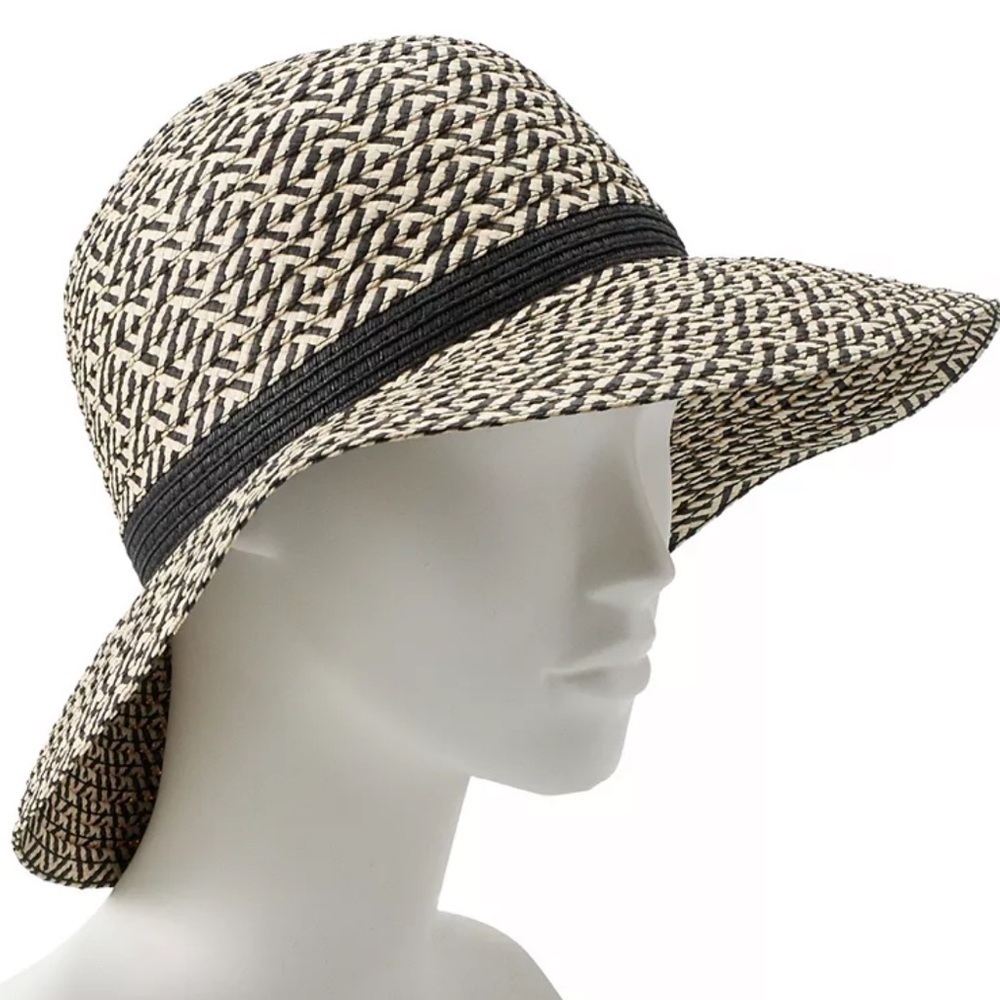 Sonoma Goods For Life® Textured Cloche RAFFIA STRAW SUN Hat